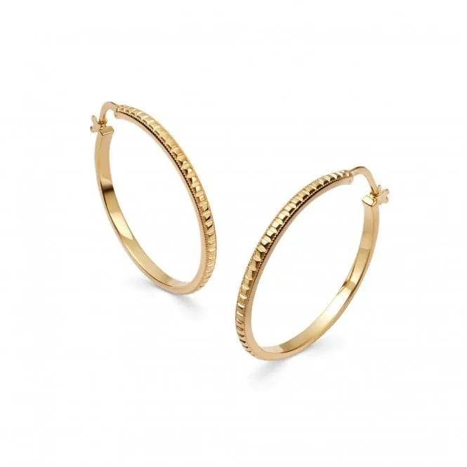 Maxi Studded Hoop In 18ct Gold Plated Earrings E3108_GP