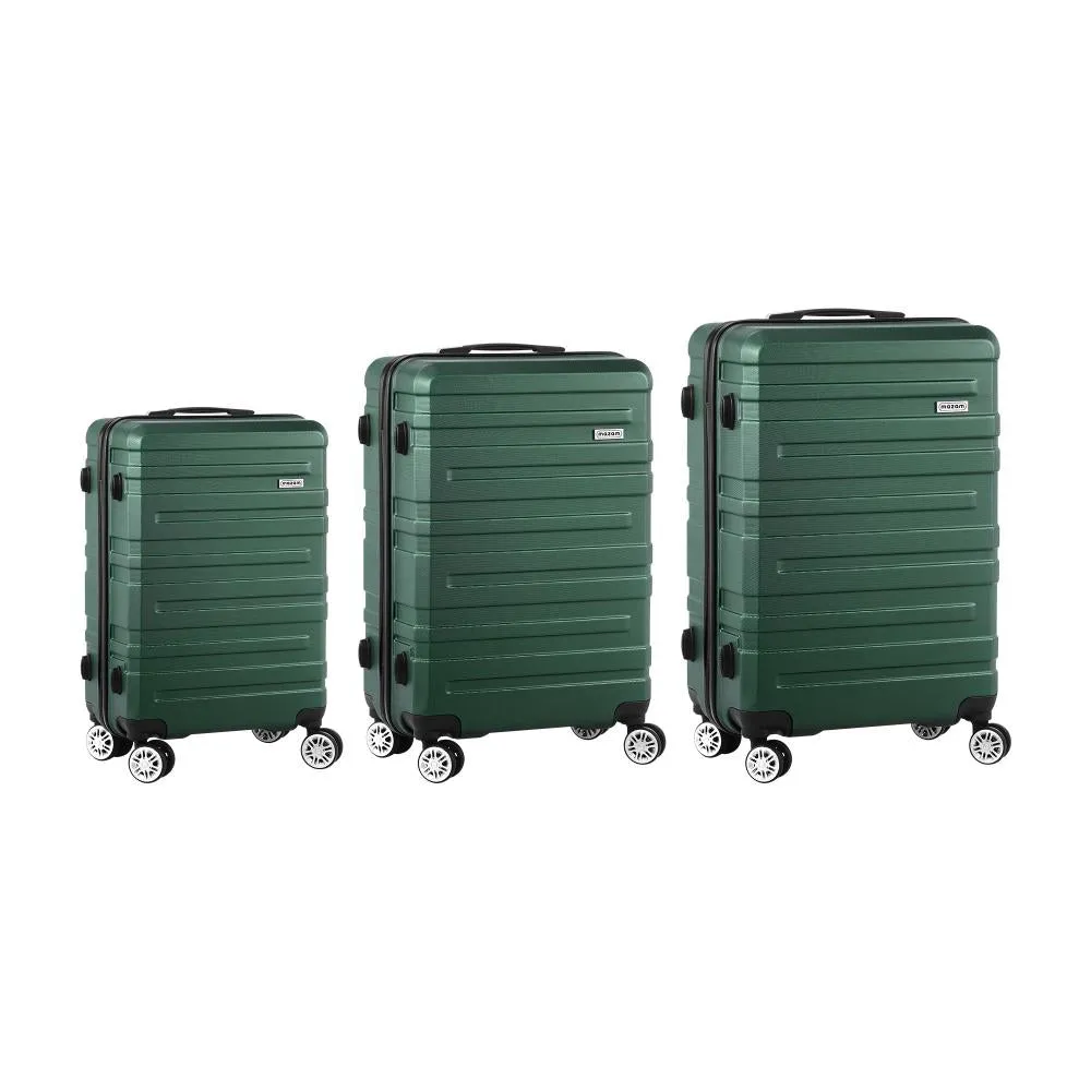 Mazam 3PCS Luggage Suitcase Trolley Set Travel TSA Lock Storage Hard Case Green