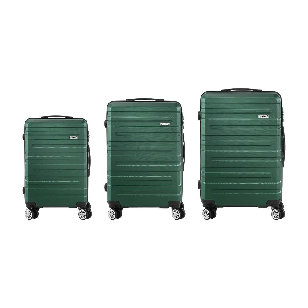 Mazam 3PCS Luggage Suitcase Trolley Set Travel TSA Lock Storage Hard Case Green