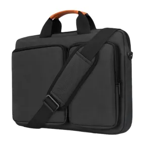 Men Polyester Multifunction 13.3/14/15.6 Inch Laptop Bag Fashion Double Front Pocket Handbag Teacher Tote Crossbody