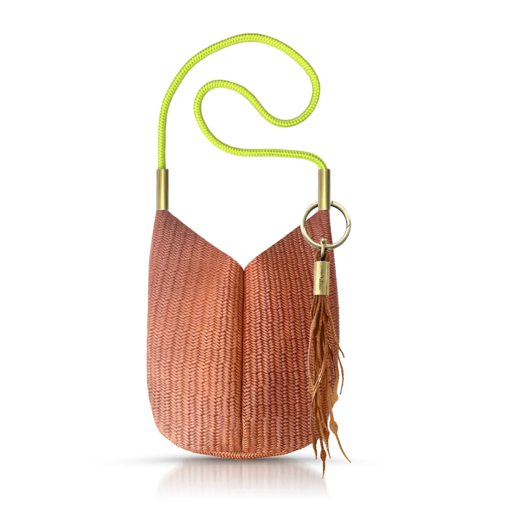 Mermaid Purse | in Brown Basketweave Leather