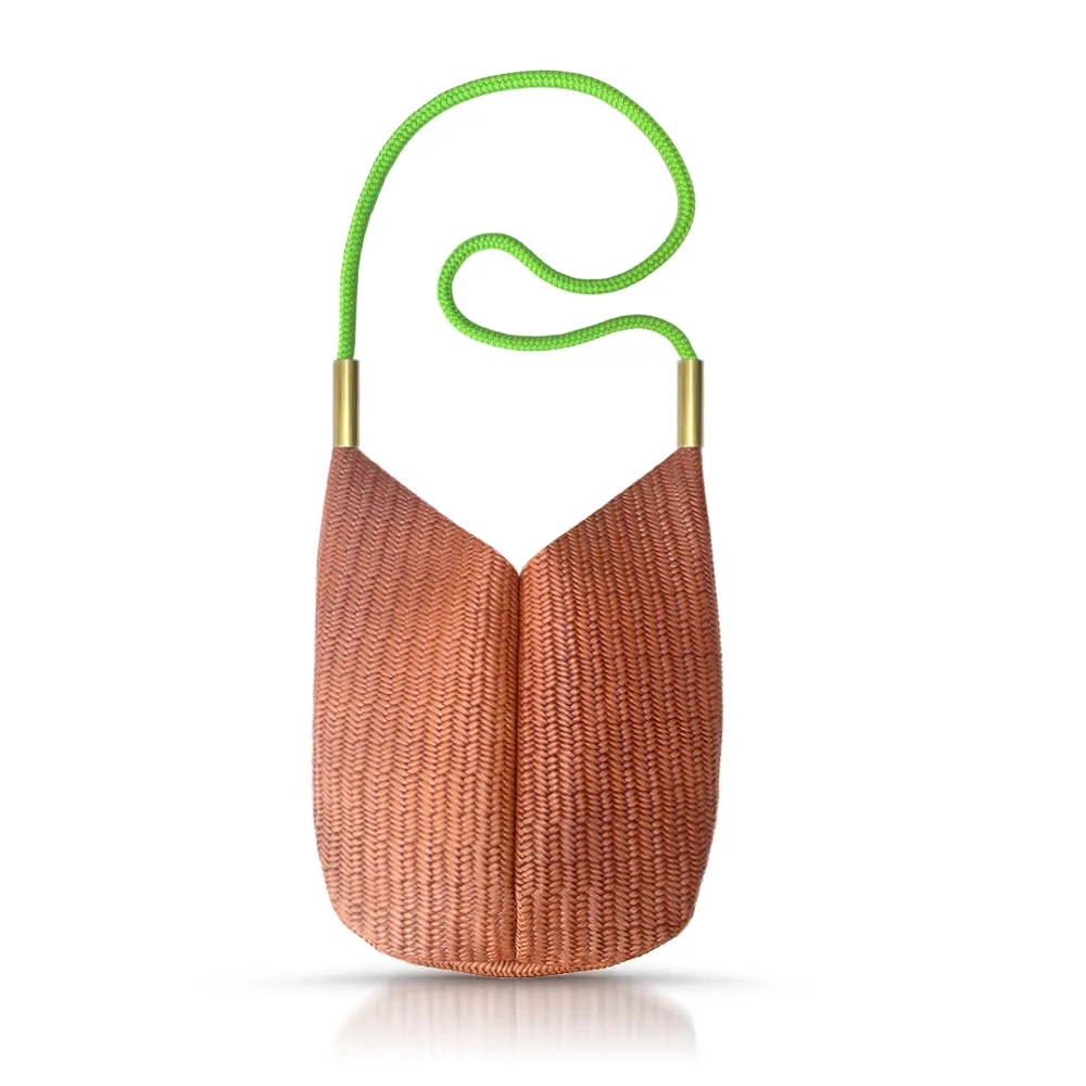 Mermaid Purse | in Brown Basketweave Leather