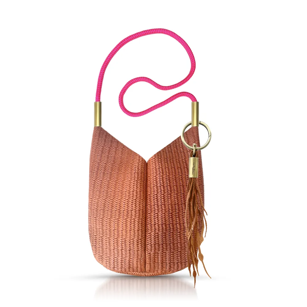 Mermaid Purse | in Brown Basketweave Leather