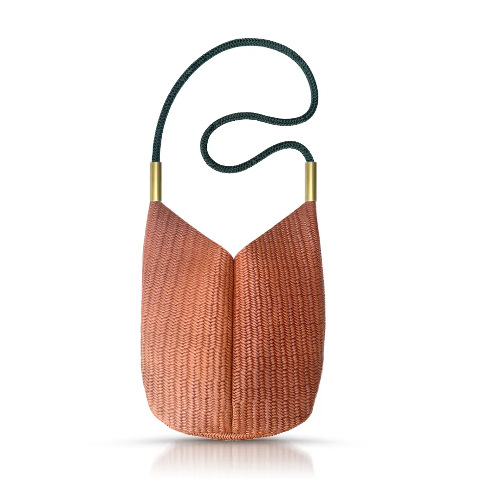 Mermaid Purse | in Brown Basketweave Leather