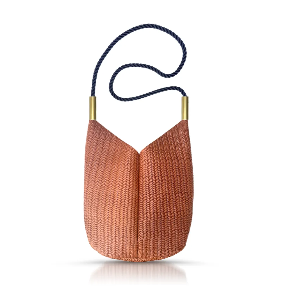 Mermaid Purse | in Brown Basketweave Leather