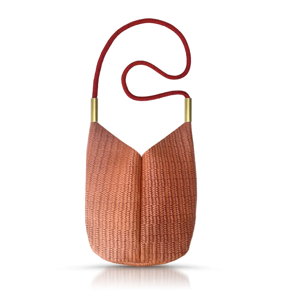 Mermaid Purse | in Brown Basketweave Leather