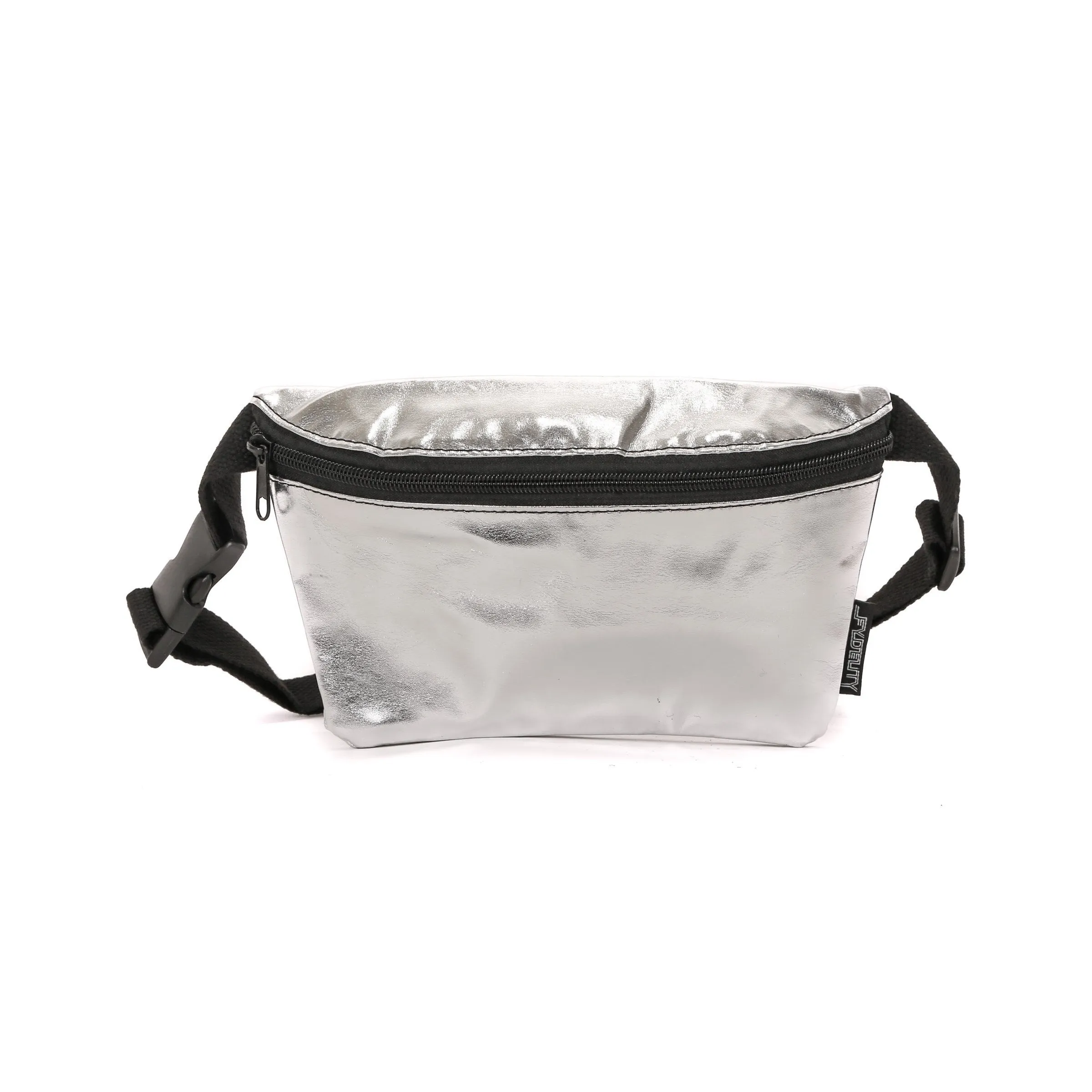 Metallic Silver Ultra-Slim Fanny Pack