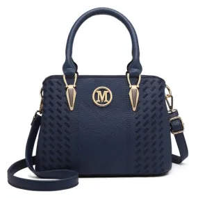 Miss Lulu Leather Look Weave Effect Shoulder Bag - Blue | Chic & Versatile Handbag for Every Occasion