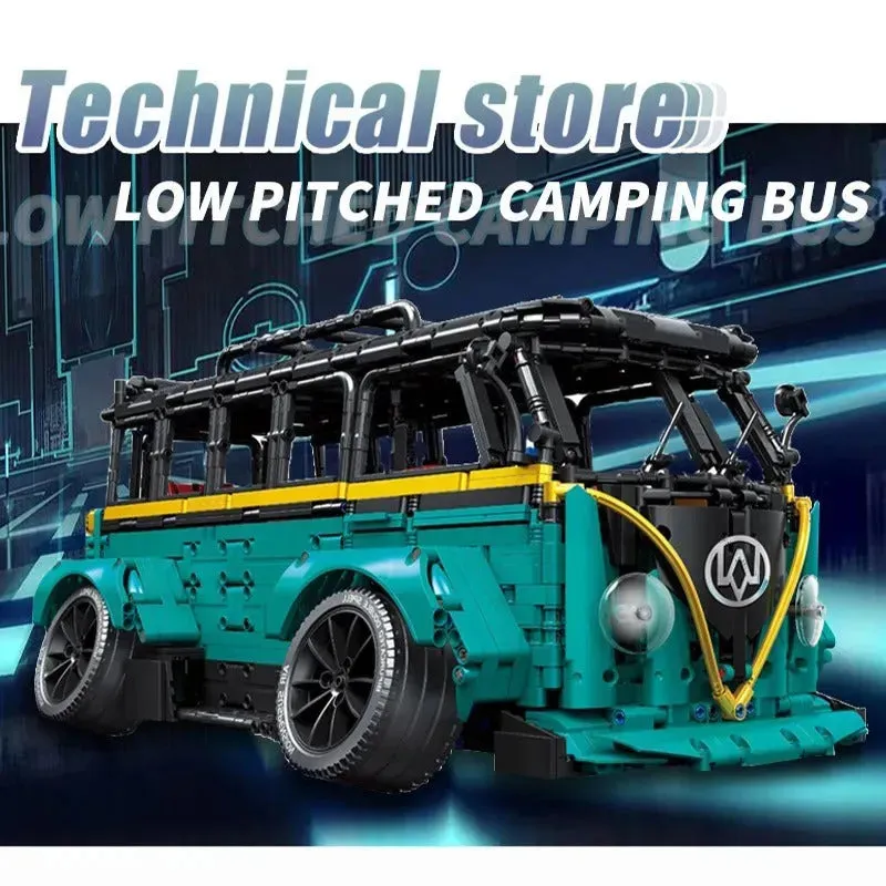 MOC City Tech T2 Low Pitched Camping Bus Bricks Toys C021