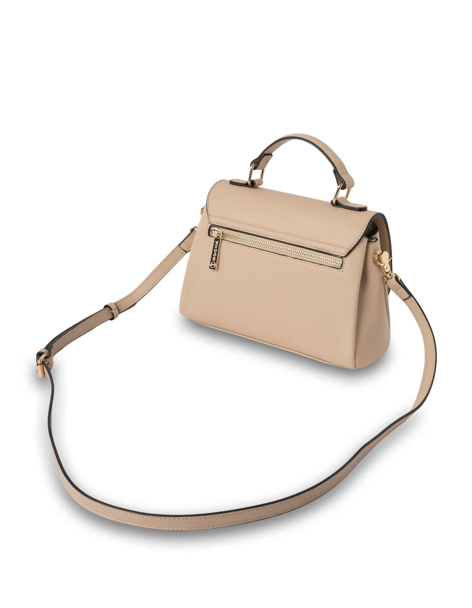 Mocha Daisy Top Handle Crossbody Bag - Sand