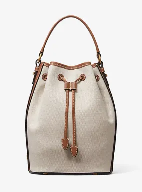 Monogramme Medium Linen Bucket Bag