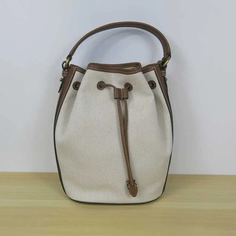 Monogramme Medium Linen Bucket Bag