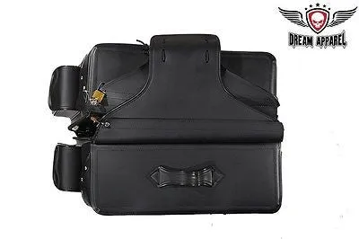 MOTORCYCLE WATERPROOFEXLARGE STUDDED PVC THROWOVER SADDLEBAG W/EXTRABONUS POCKET