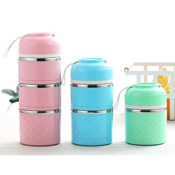 Multilayer Cute Thermal Lunch Box Stainless Steel Food Container