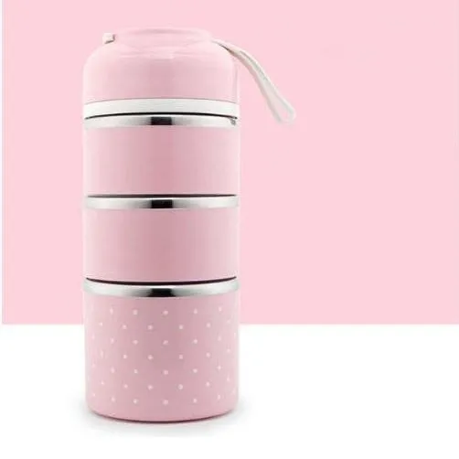 Multilayer Cute Thermal Lunch Box Stainless Steel Food Container