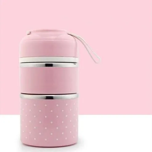 Multilayer Cute Thermal Lunch Box Stainless Steel Food Container