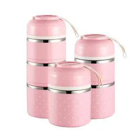 Multilayer Cute Thermal Lunch Box Stainless Steel Food Container