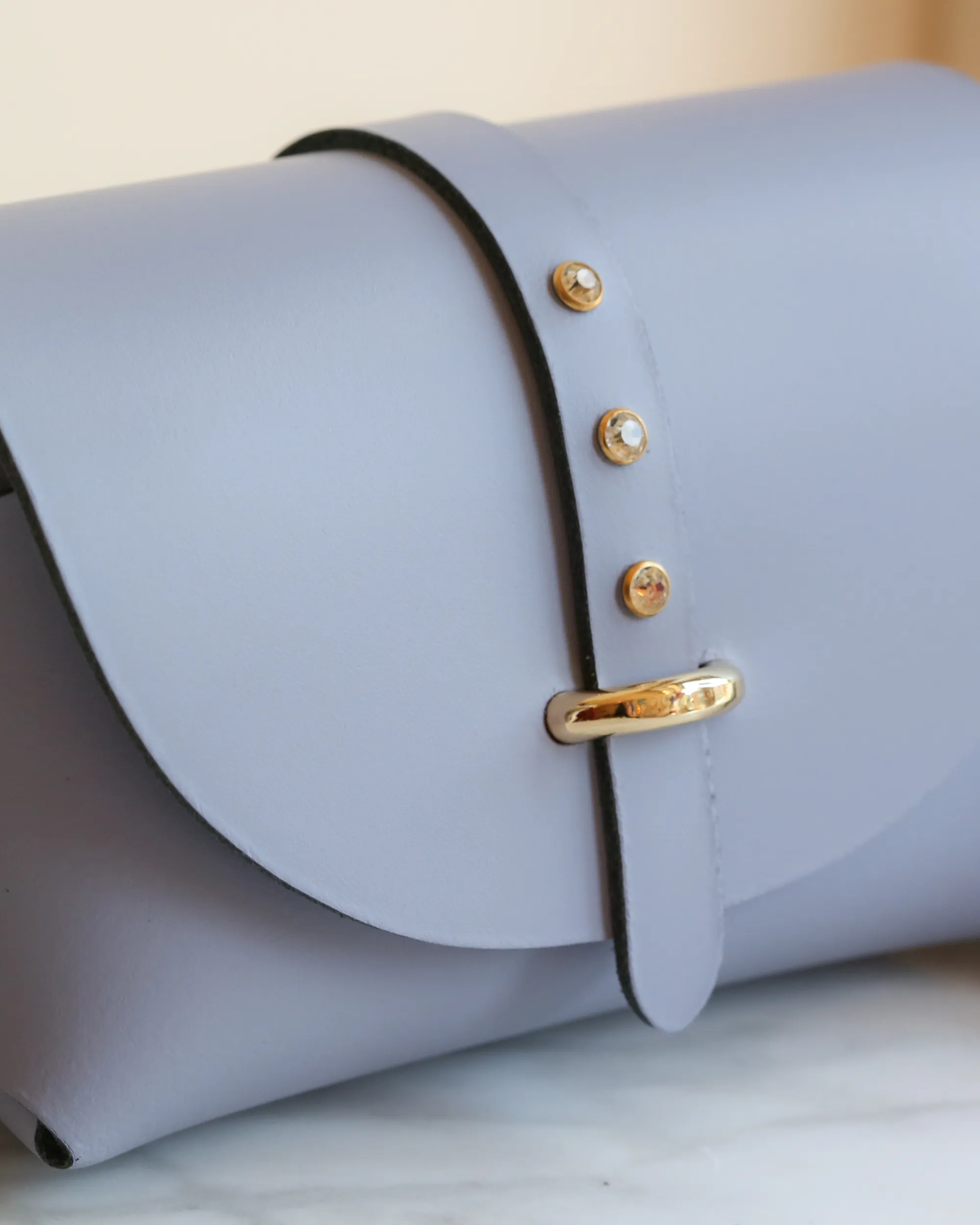 'My Passport' Barrel Bag | Lilac Grey Strass