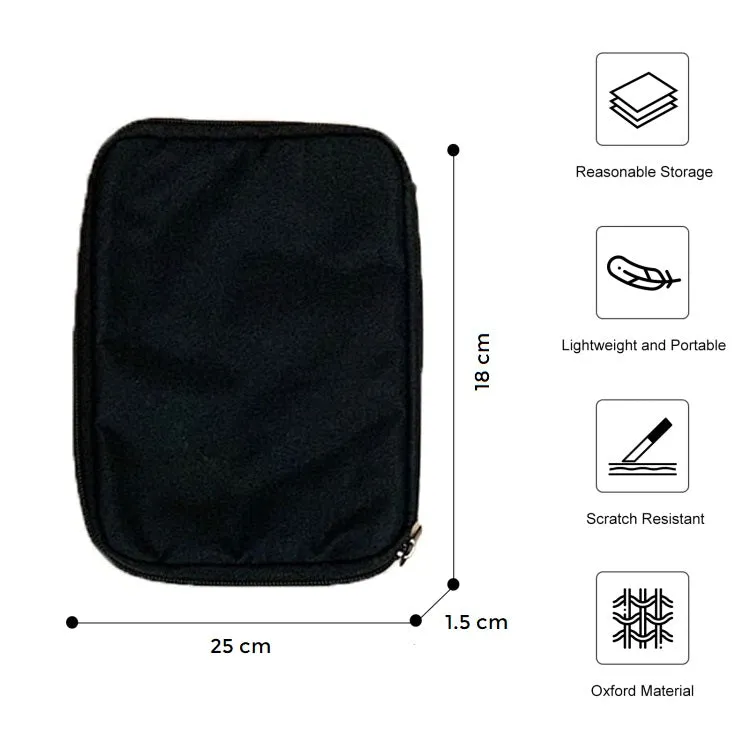 Nylon Waterproof Wristband Storage Bag| Portable Watch Bands Organizer|Large Size Black