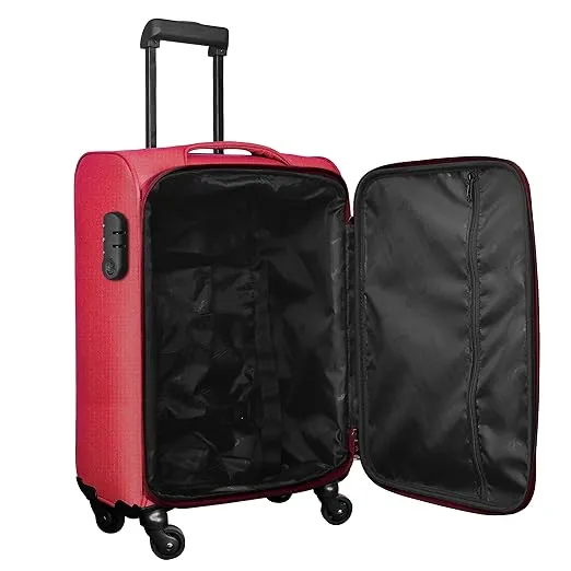 OPTIMA Prion Softside Expandable Roller Luggage (24inch Colour -Red)