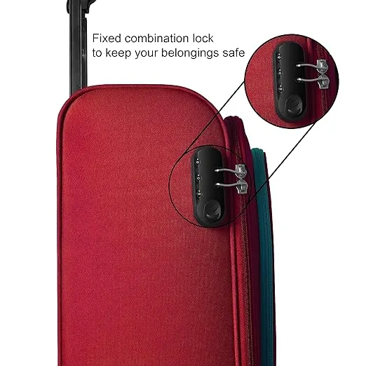 OPTIMA Prion Softside Expandable Roller Luggage (24inch Colour -Red)