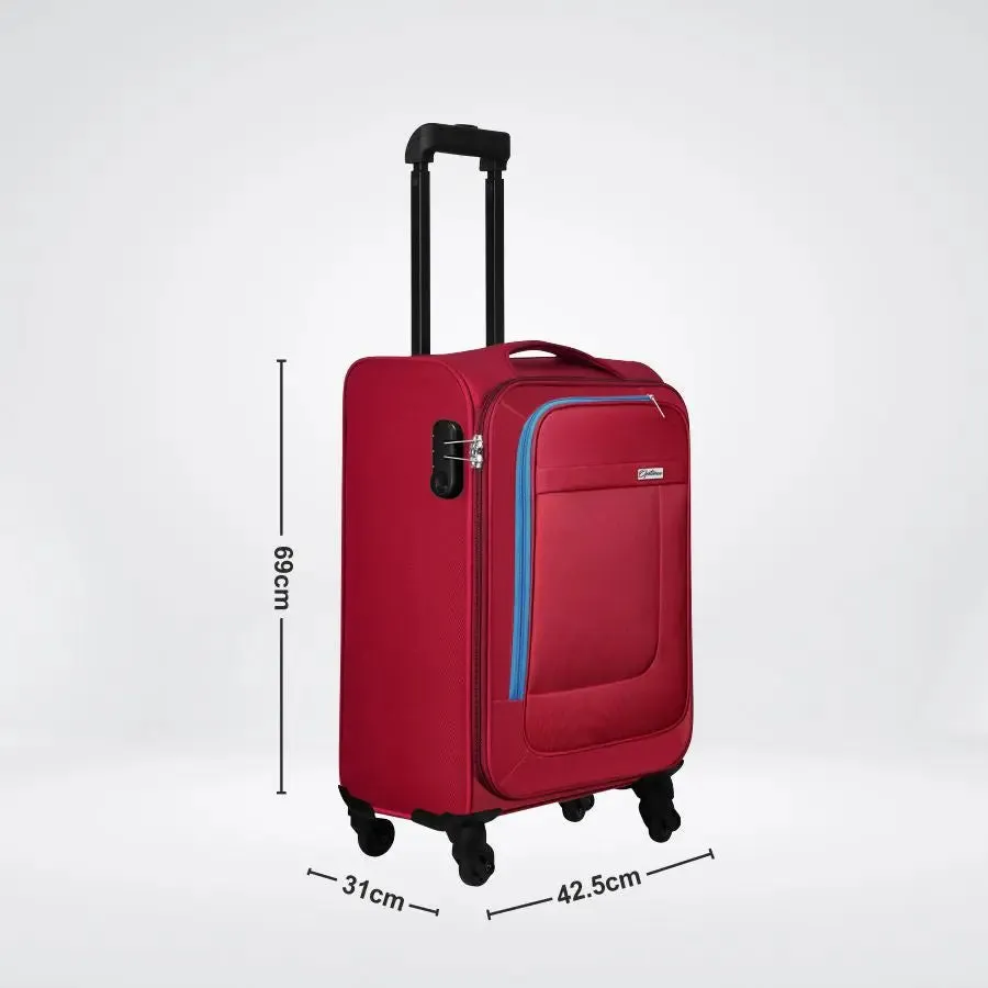 OPTIMA Prion Softside Expandable Roller Luggage (24inch Colour -Red)