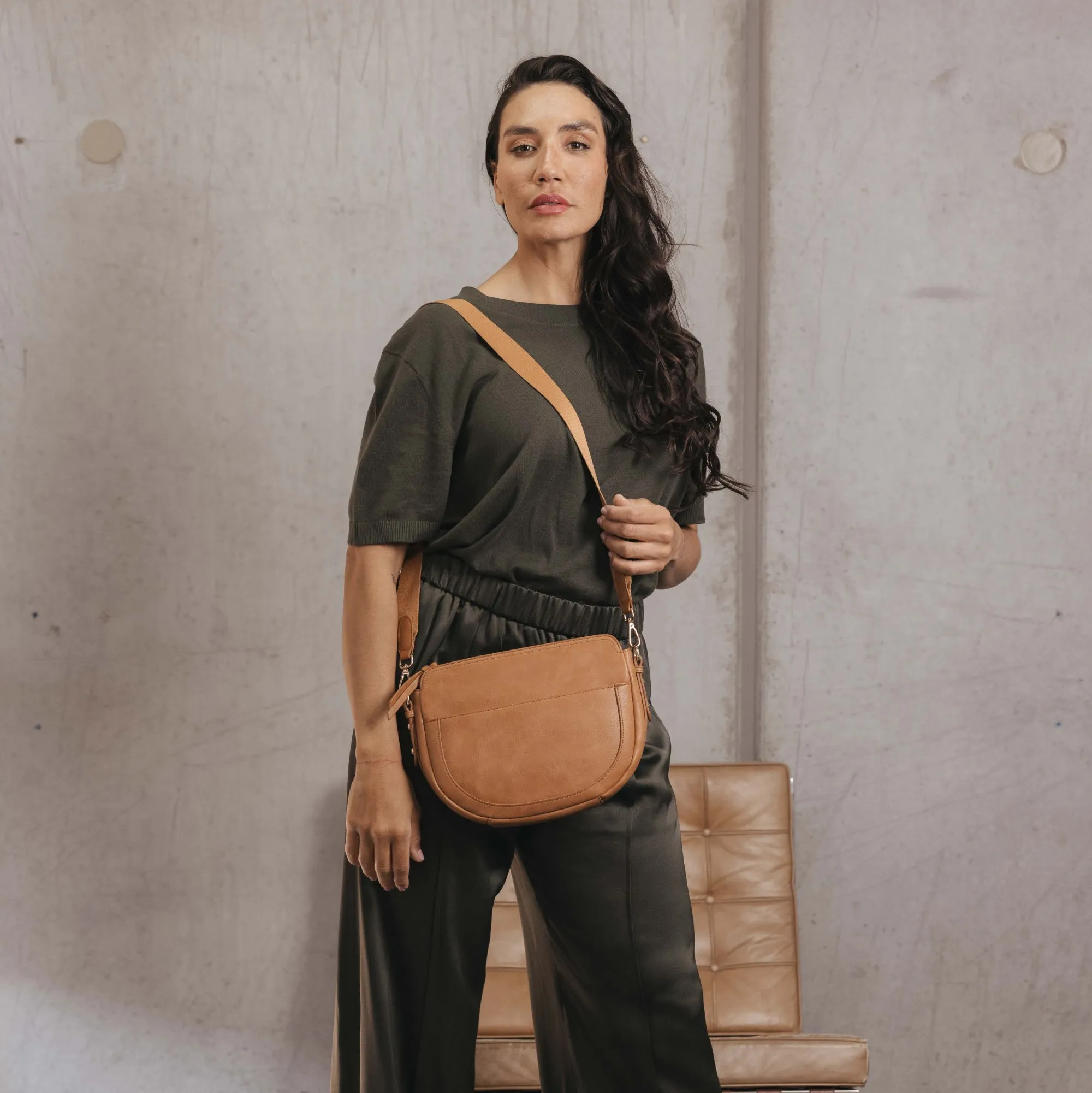 Paris Tan Crossbody Bag