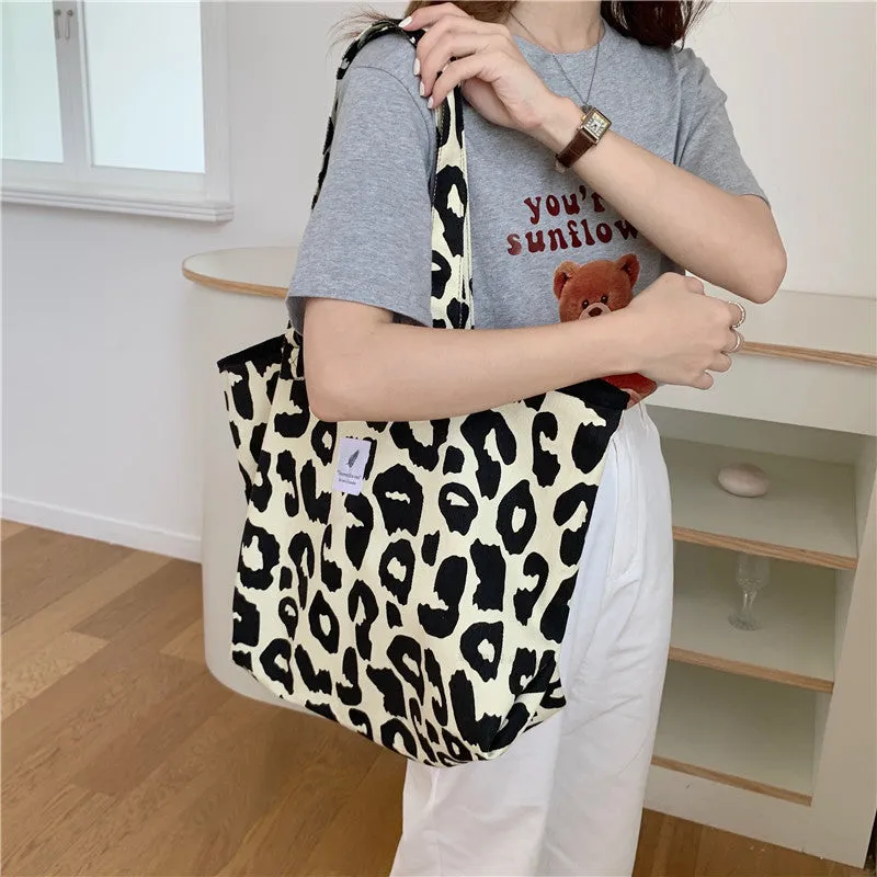 Paziye Leopard Print Large Capacity Tote