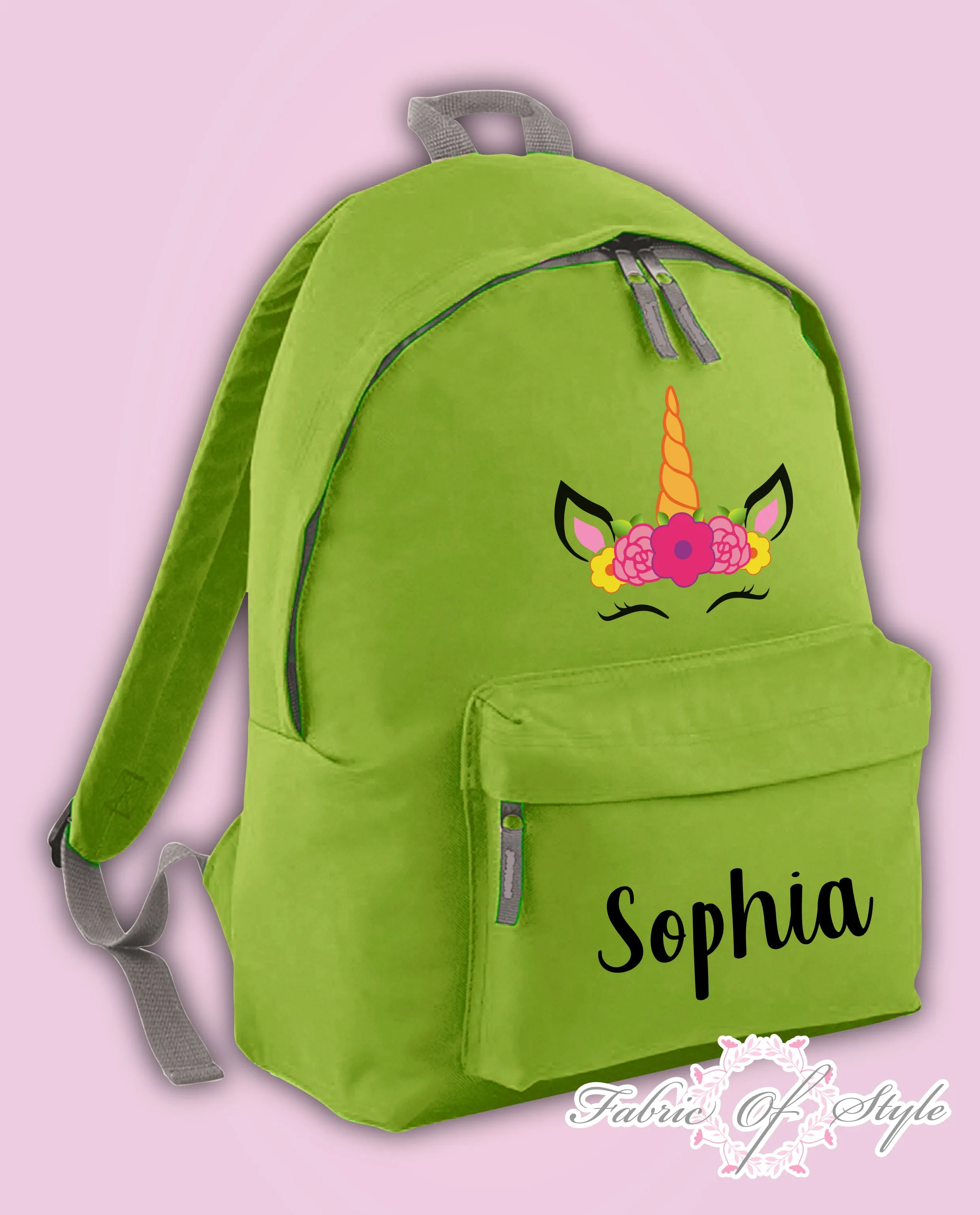 Personalised Kids Backpack - Any Name Unicorn Girls Boys Back To School Bag