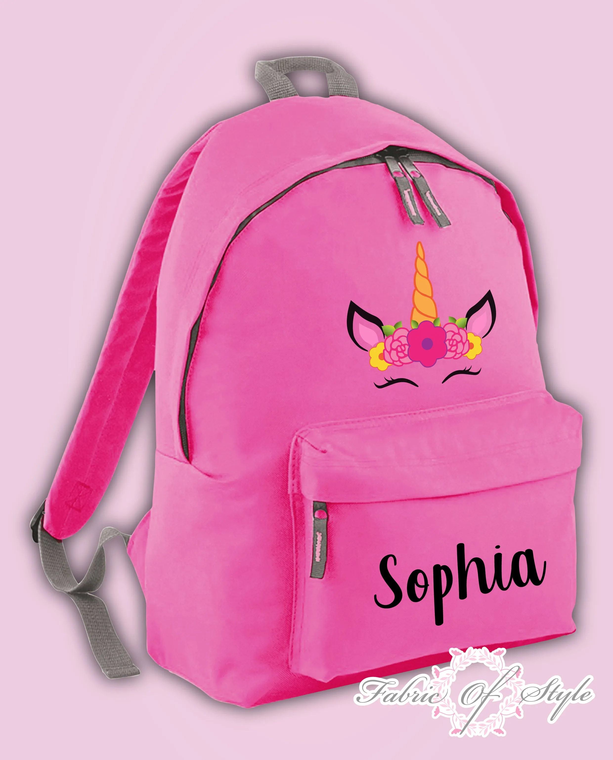 Personalised Kids Backpack - Any Name Unicorn Girls Boys Back To School Bag