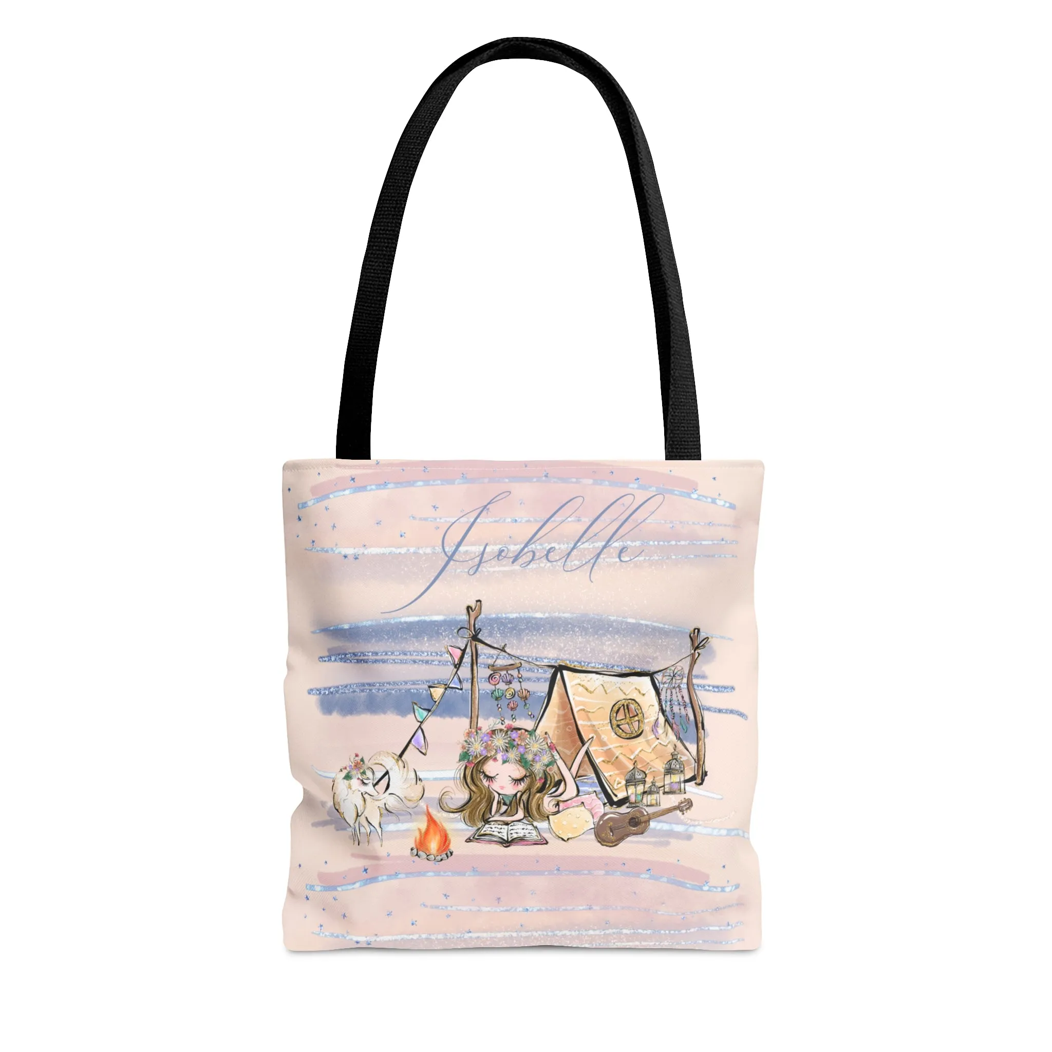 Personalised Tote Bag, Free Spirit Boho Camping Tote Bag