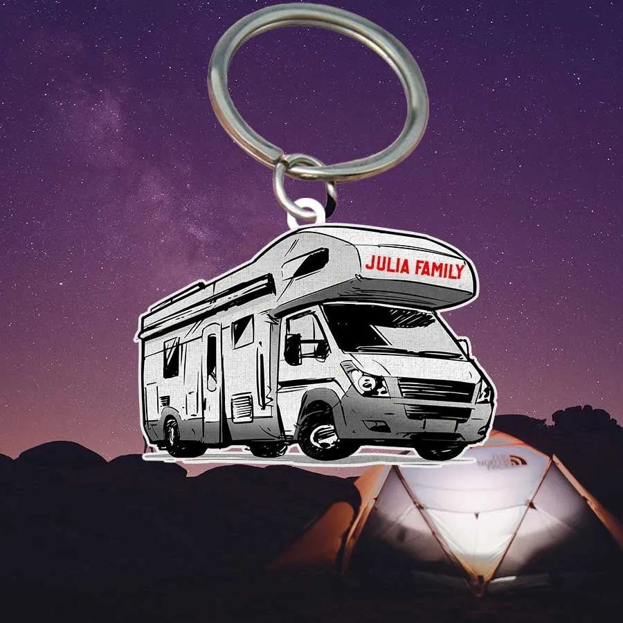 Personalized Camping Keychain, Class A Flat Acrylic Keychain for Camper