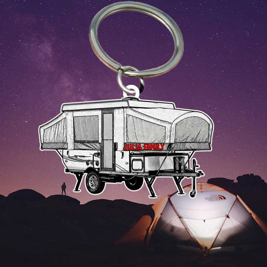 Personalized Camping Keychain, Class A Flat Acrylic Keychain for Camper