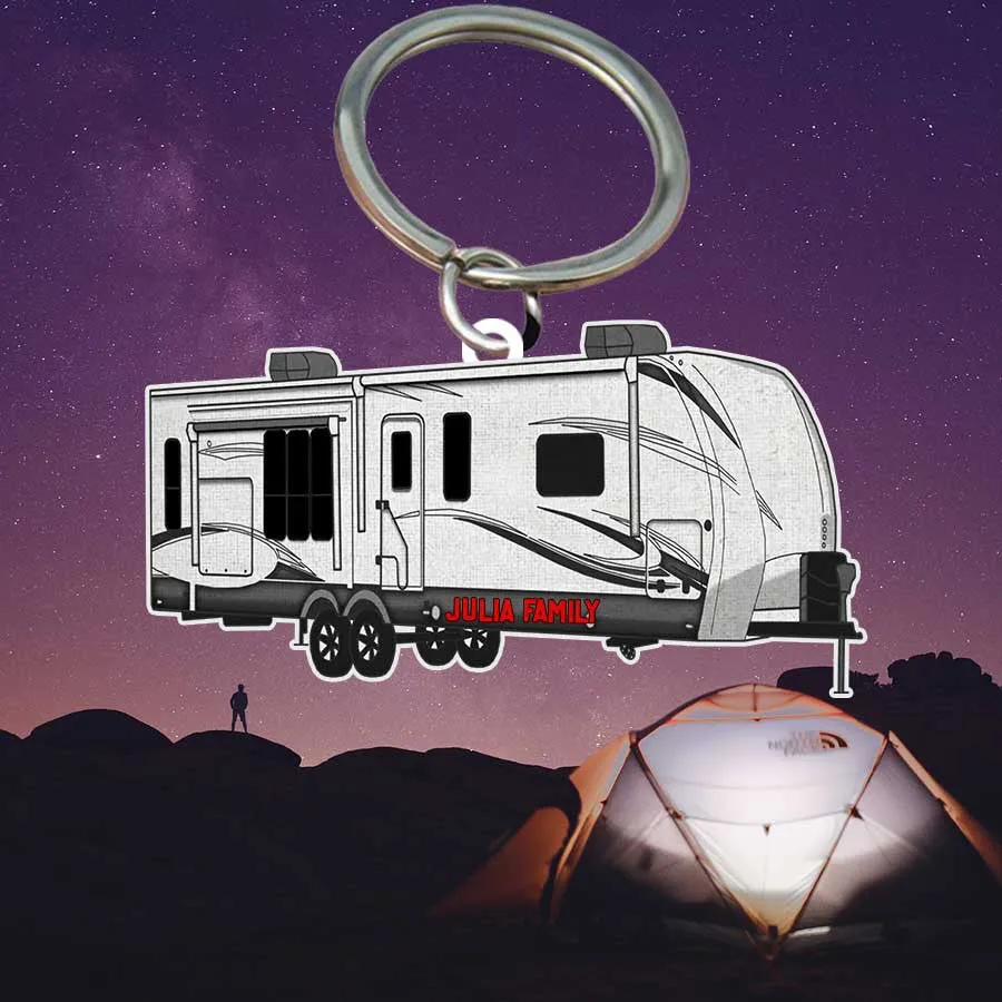 Personalized Camping Keychain, Class A Flat Acrylic Keychain for Camper