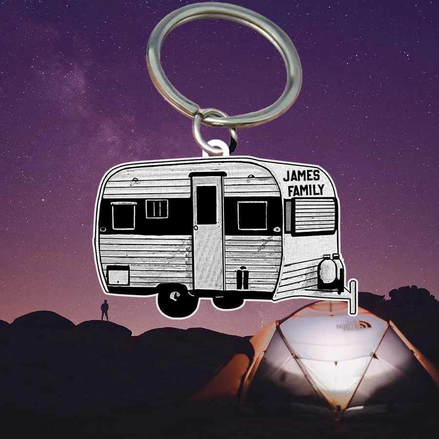 Personalized Camping Keychain, Class A Flat Acrylic Keychain for Camper