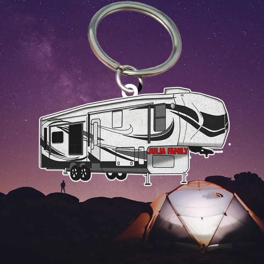 Personalized Camping Keychain, Class A Flat Acrylic Keychain for Camper