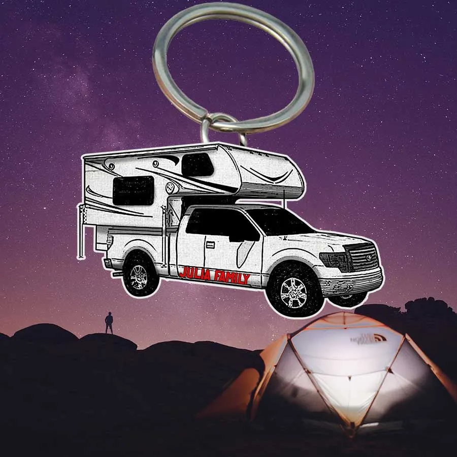 Personalized Camping Keychain, Class A Flat Acrylic Keychain for Camper