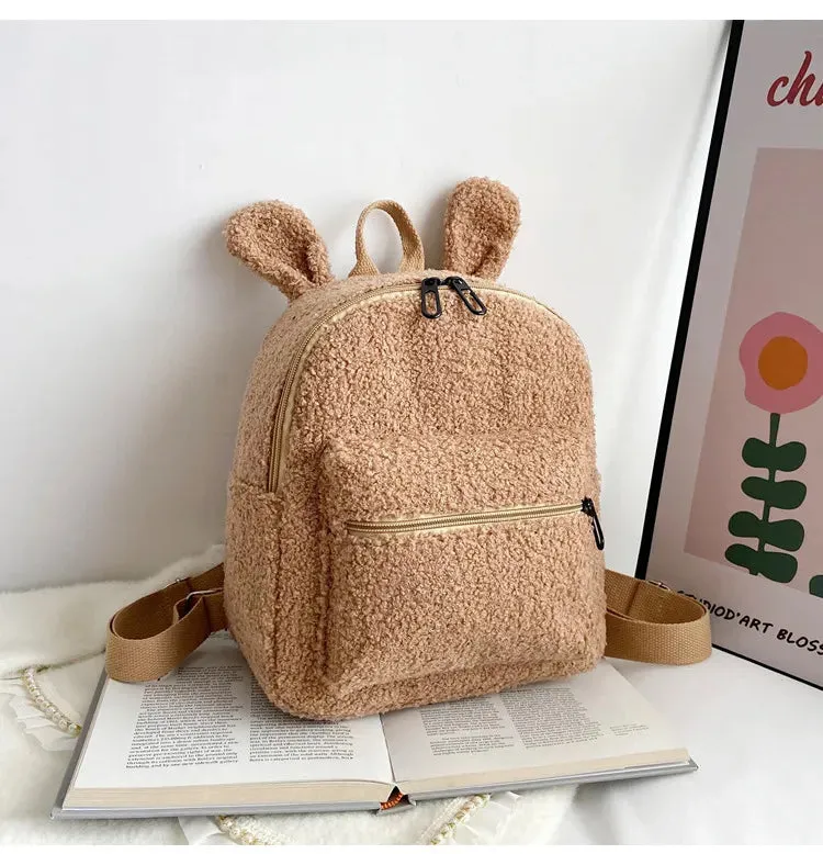 Personalized Embroidered Toddler Backpack Bag Lightweight Plush Bear Bag Kids Custom Name Backpack Gift for Boys Girls Ladies