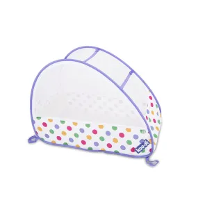 Pop-Up Travel Bubble Cot & padded mattress (6 to 18 months) Pastel Polka Dot