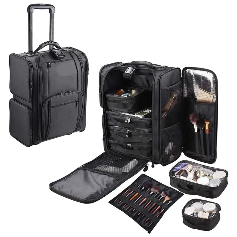 Professional Makeup Trolley Suitcase With Wheels Y229 Black