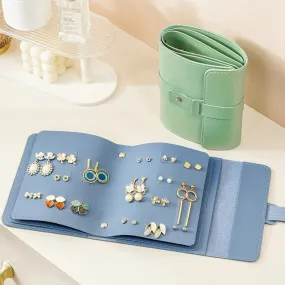 PU Leather Earrings Organizer Album – Ear Studs Holder, Storage Bag, Travel Jewelry Case