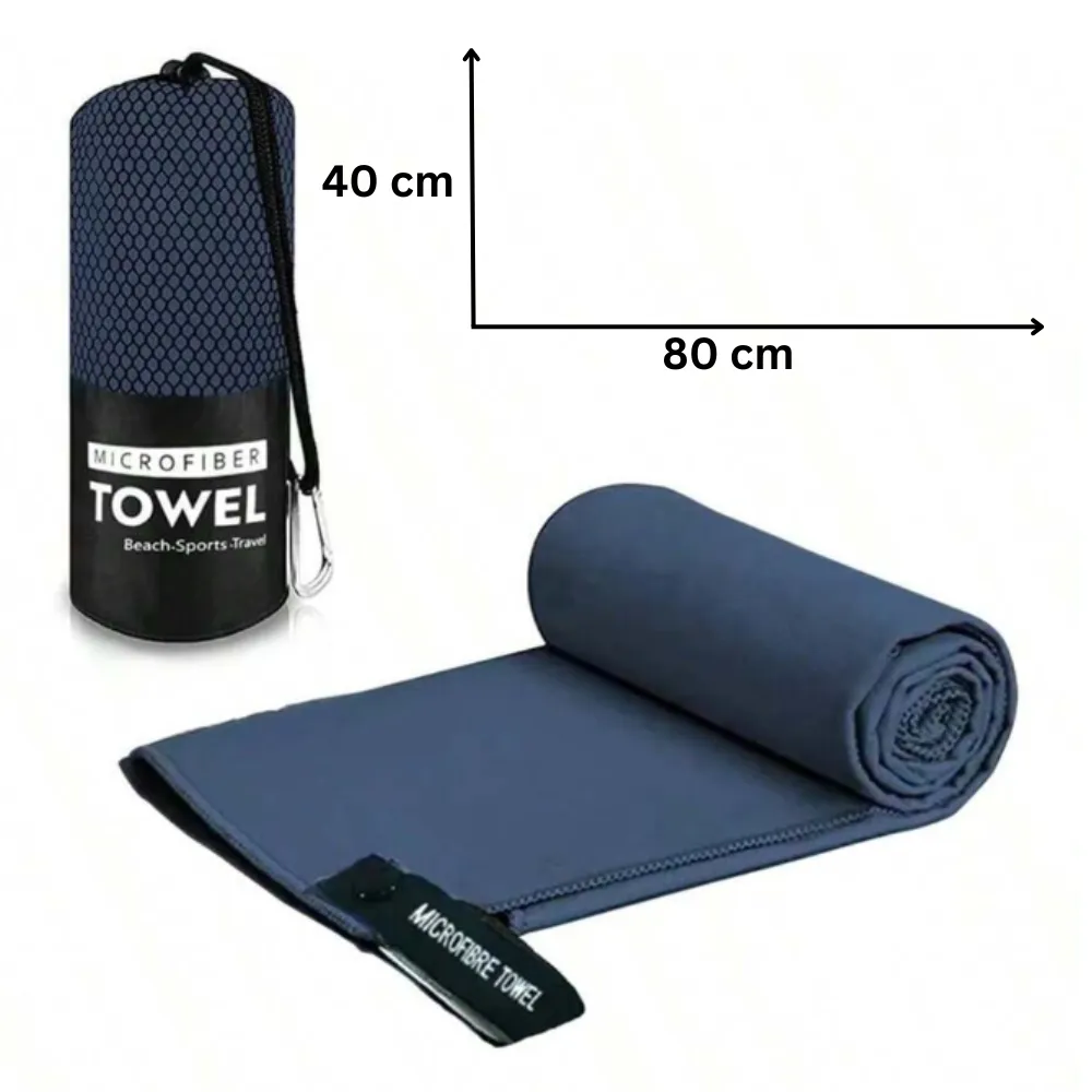 Quick-Drying Microfiber Towel 40x80 cm Dark Blue