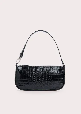 Rachel Black Croco Embossed Leather