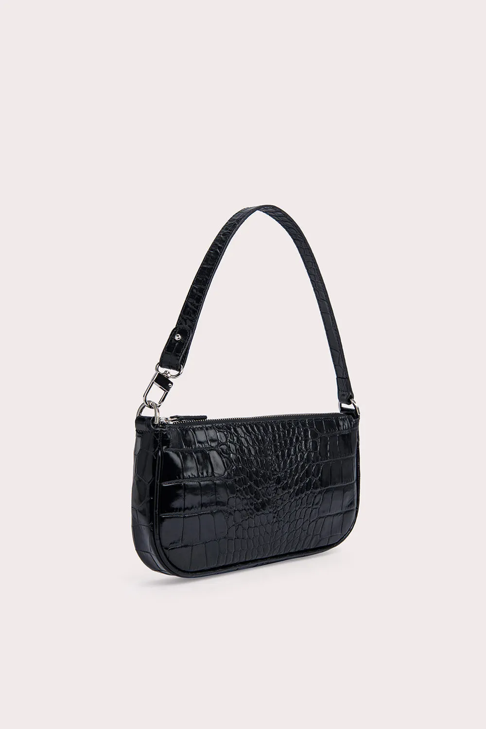 Rachel Black Croco Embossed Leather