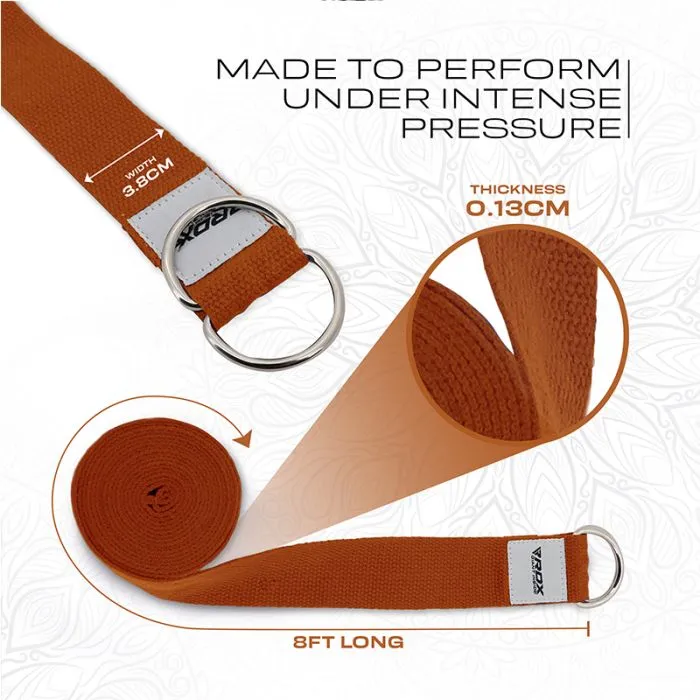 RDX P8 COTTON YOGA STRAP (Orange)