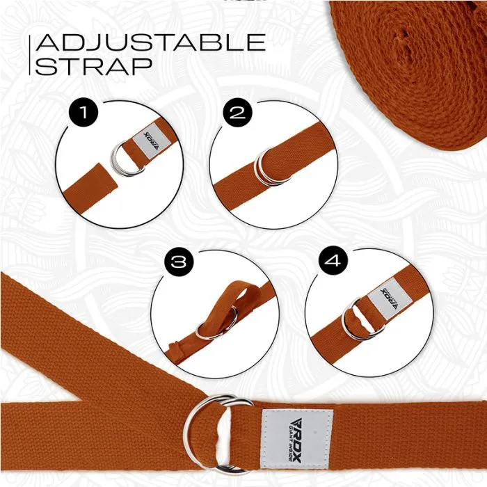 RDX P8 COTTON YOGA STRAP (Orange)