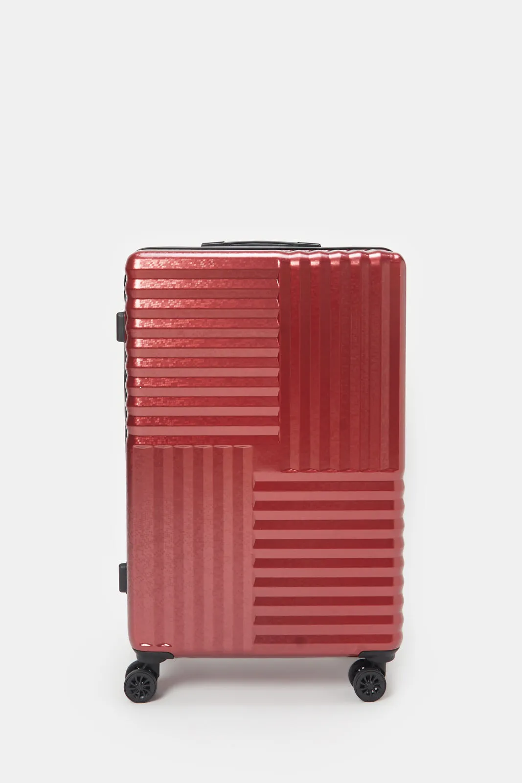 Red Textured Trolley Luggage (24 Inch)