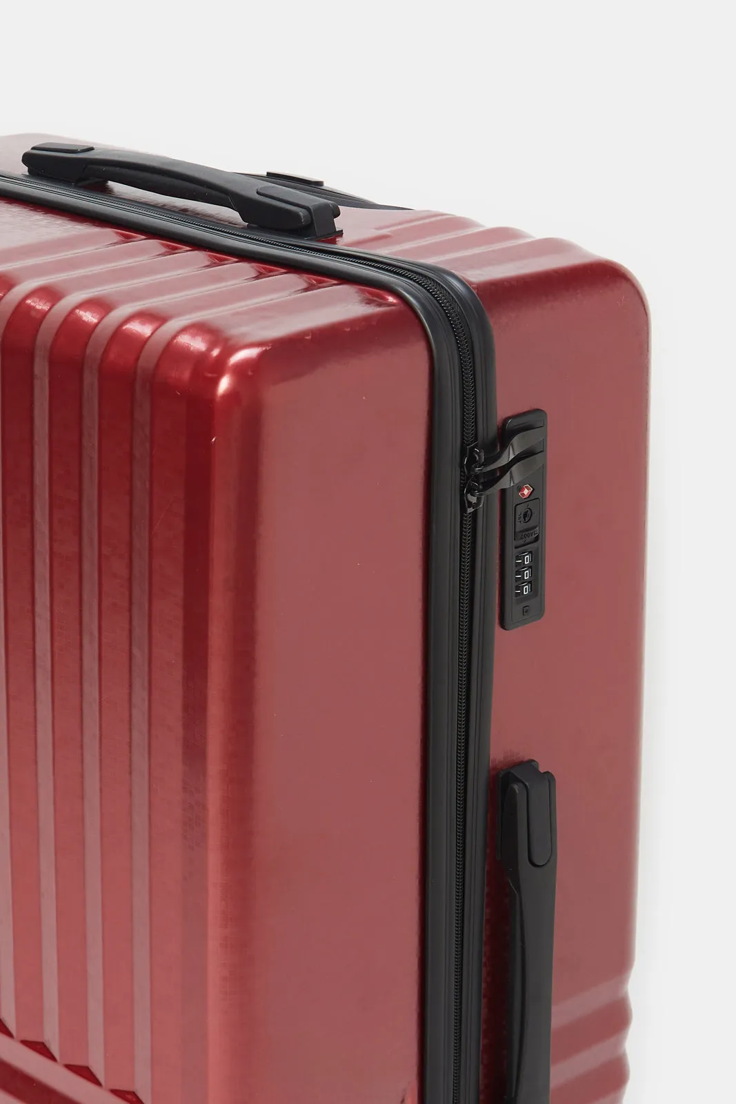 Red Textured Trolley Luggage (28 Inch)