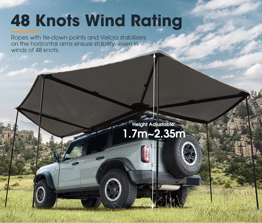 San Hima 270 Degree Free-Standing Awning 600D Double-Ripstop Oxford UPF50  4WD