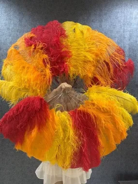 Single layer fire Beginner’s Ostrich Feather Fan 25"x 45"